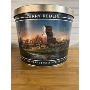 Terry Redlin 'Above the Fruited Plain' Collectible Tin - 10” Diam 8” Tall 90s